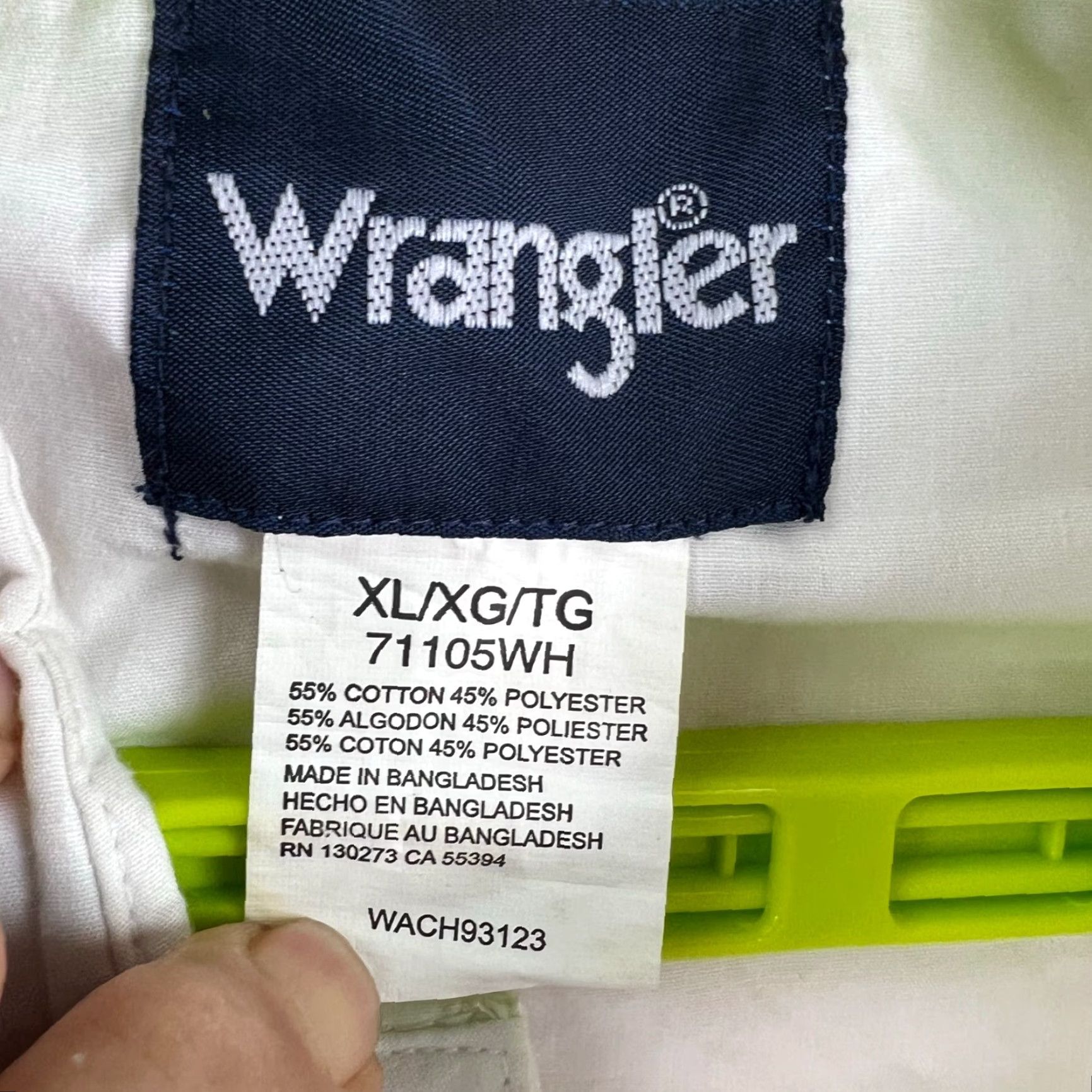 Wrangler Wrangler Western Fashion Pearl Snap Shirt Mens XL White Long Sleeve Size US XL / EU 56 / 4 - 4 Thumbnail