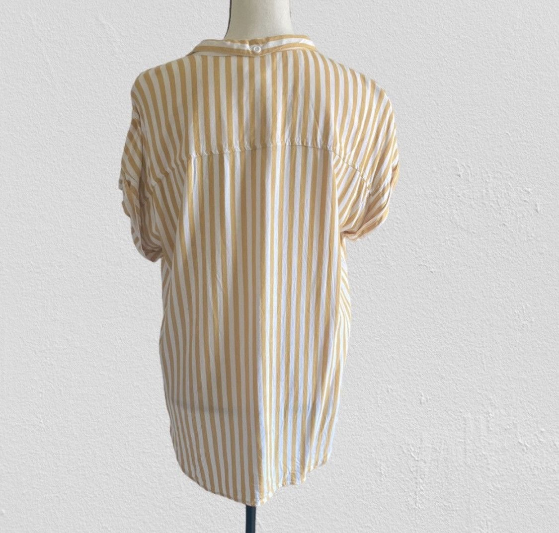 Other PER SE BY CARLISLE SHORT SLEEVE STRIPED BUTTON UP BLOUSE TOP Size L / US 10 / IT 46 - 13 Thumbnail