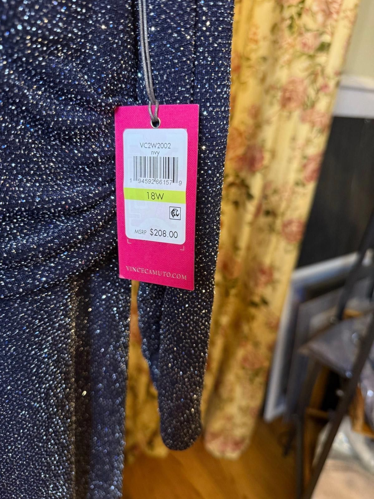 Vince Camuto Vince Camuto Blue Sparkle Maxi V-neck Dress Size 18W NWT Size XXL / US 16-18 / IT 52-54 - 2 Thumbnail