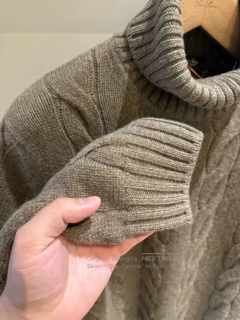 Loro Piana Loro Piana Men's high neck knitted thick cable cashmere sw Size US L / EU 52-54 / 3 - 3 Thumbnail