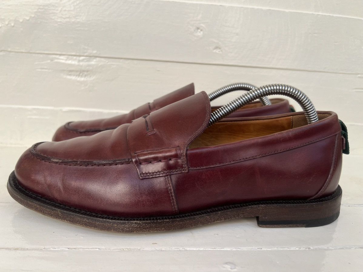 Gucci Gucci Men Spirit web Penny Loafer Burgundy Leather Shoes Size US 8 / EU 41 - 4 Thumbnail