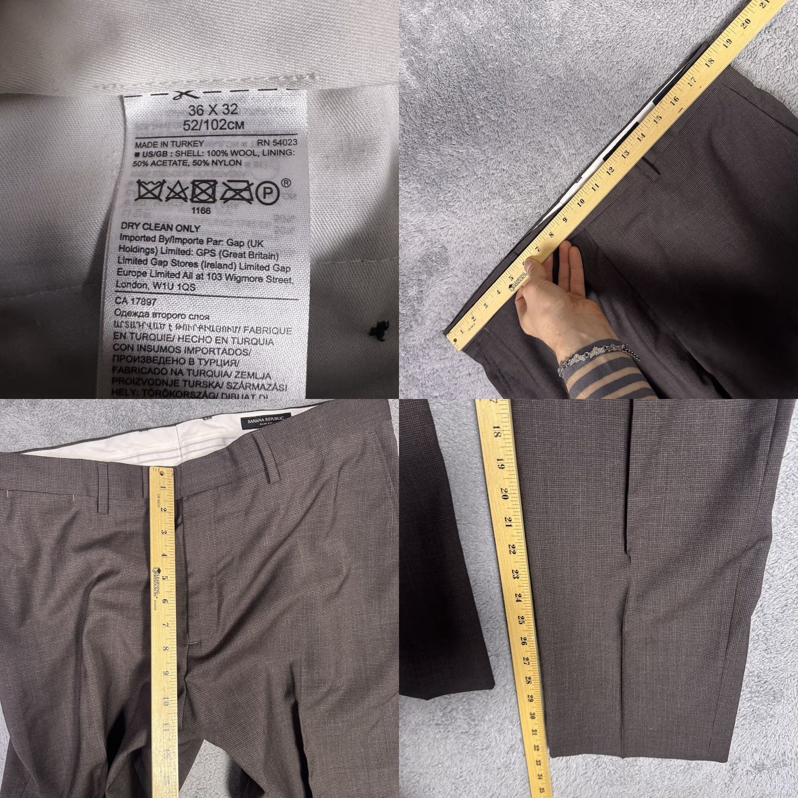 Banana Republic Banana Republic Reda Pants Mens 36x32 Wool Slim Slacks Trouser 1865 Super 110s Dress Pants Size US 36 / EU 52 - 8 Thumbnail