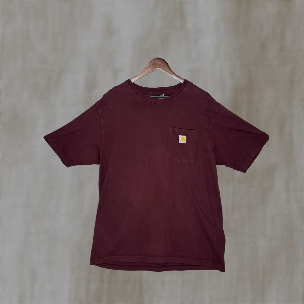 Carhartt Carhartt Mens Loose Fit Short Sleeve Pocket T Shirt Burgundy Size L Size US L / EU 52-54 / 3 - 1 Thumbnail