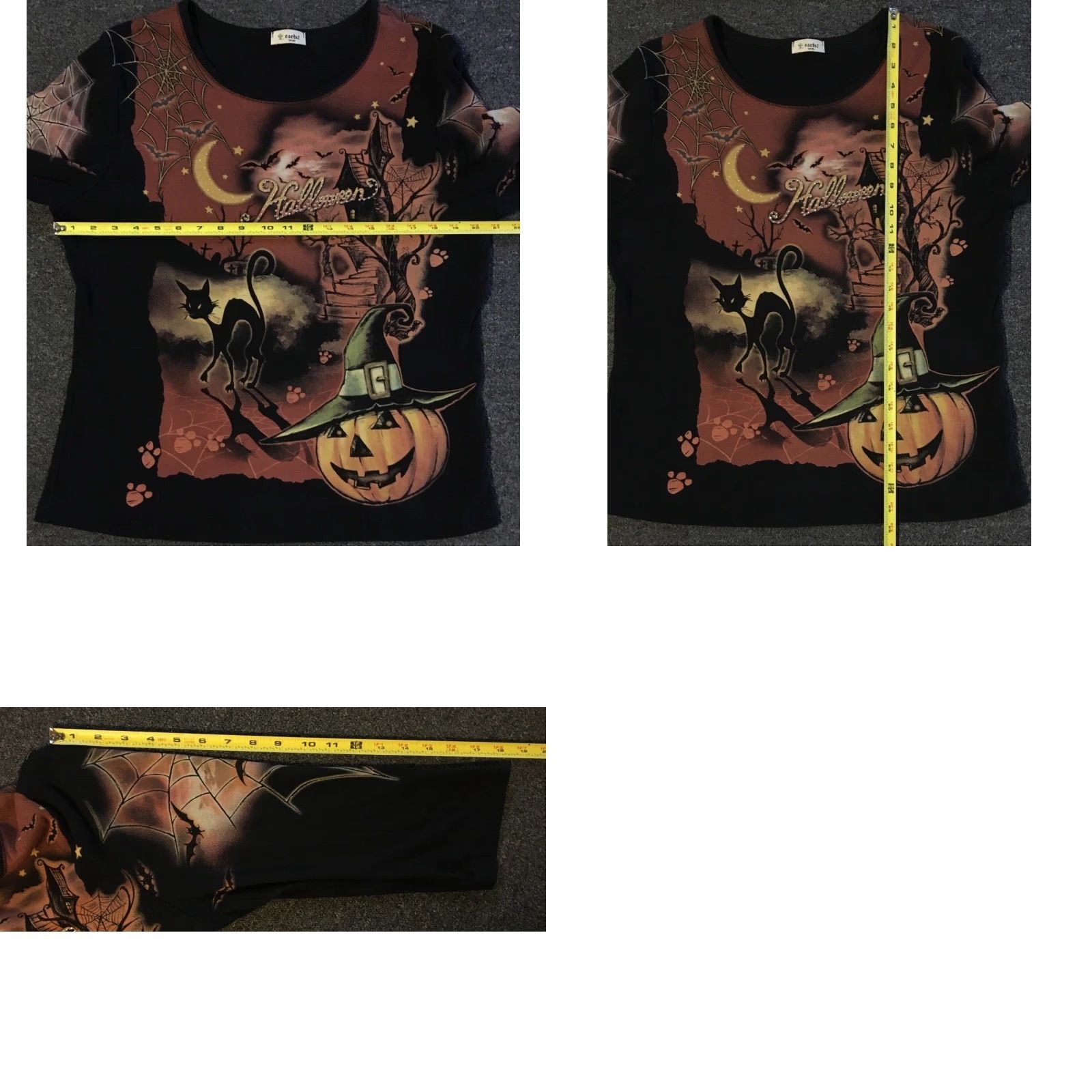 Vintage VINTAGE 90s Black Cat Spider Web All Over Print T-Shirt L Women Emo Goth Harley Grunge Y2K Size L / US 10 / IT 46 - 8 Thumbnail