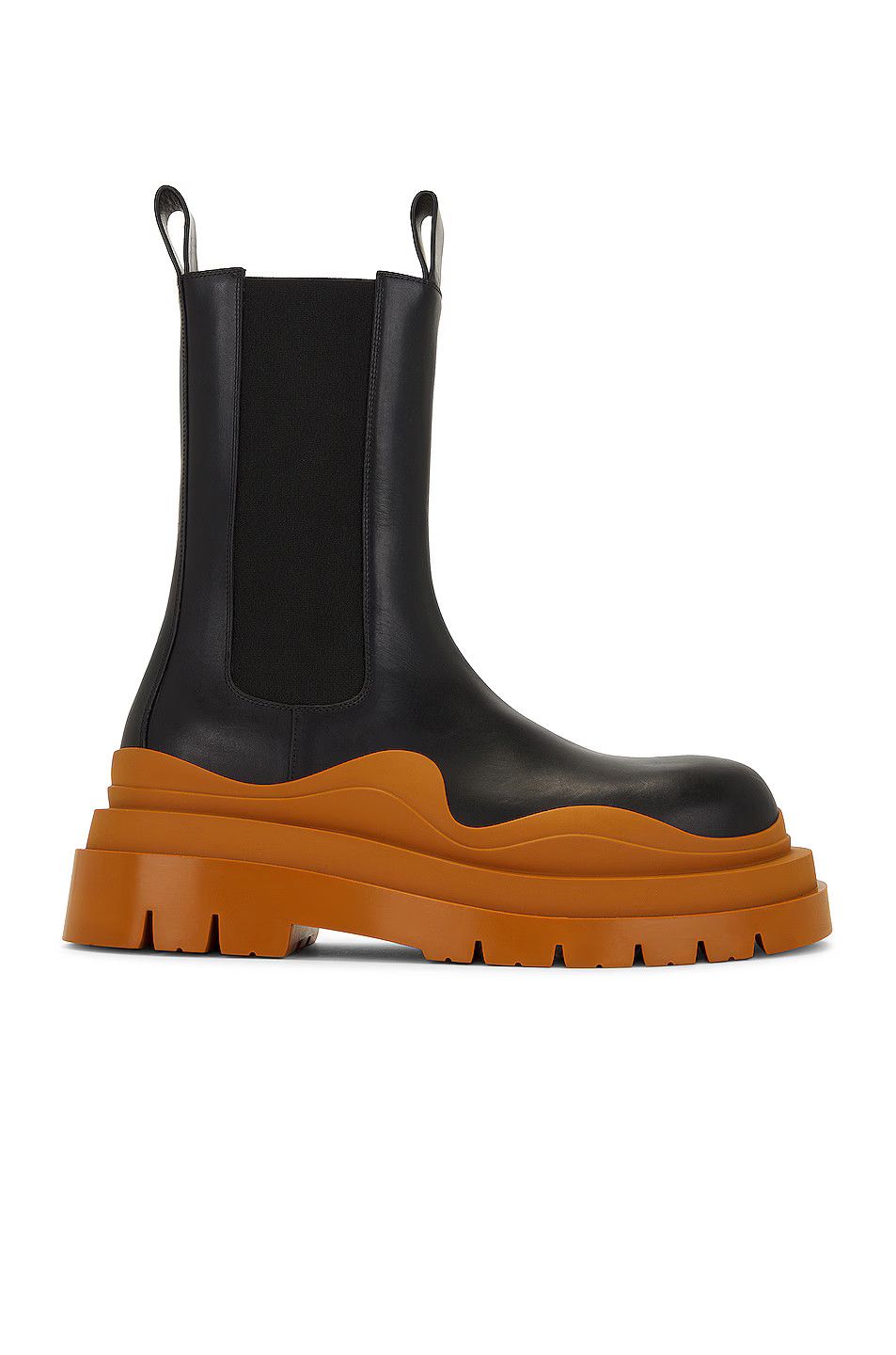 Bottega Veneta o1n1vont0924 Brown Sole Tire Ankle Chelsea Boot in Black Size US 12 / EU 45 - 1 Thumbnail