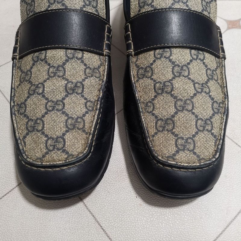 Gucci Gucci Blue GG Print Leather Loafers - Size US 11 / EU 44 - 8 Thumbnail