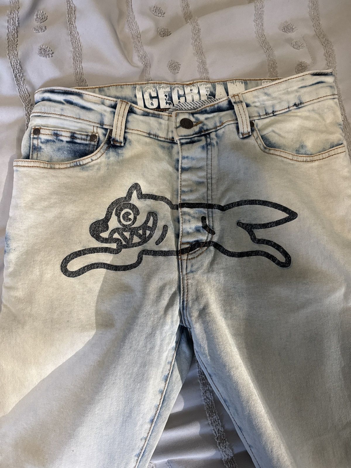 Icecream OG Icecream Running Dog Acid Washed Bleached Jeans Size US 32 / EU 48 - 2 Thumbnail