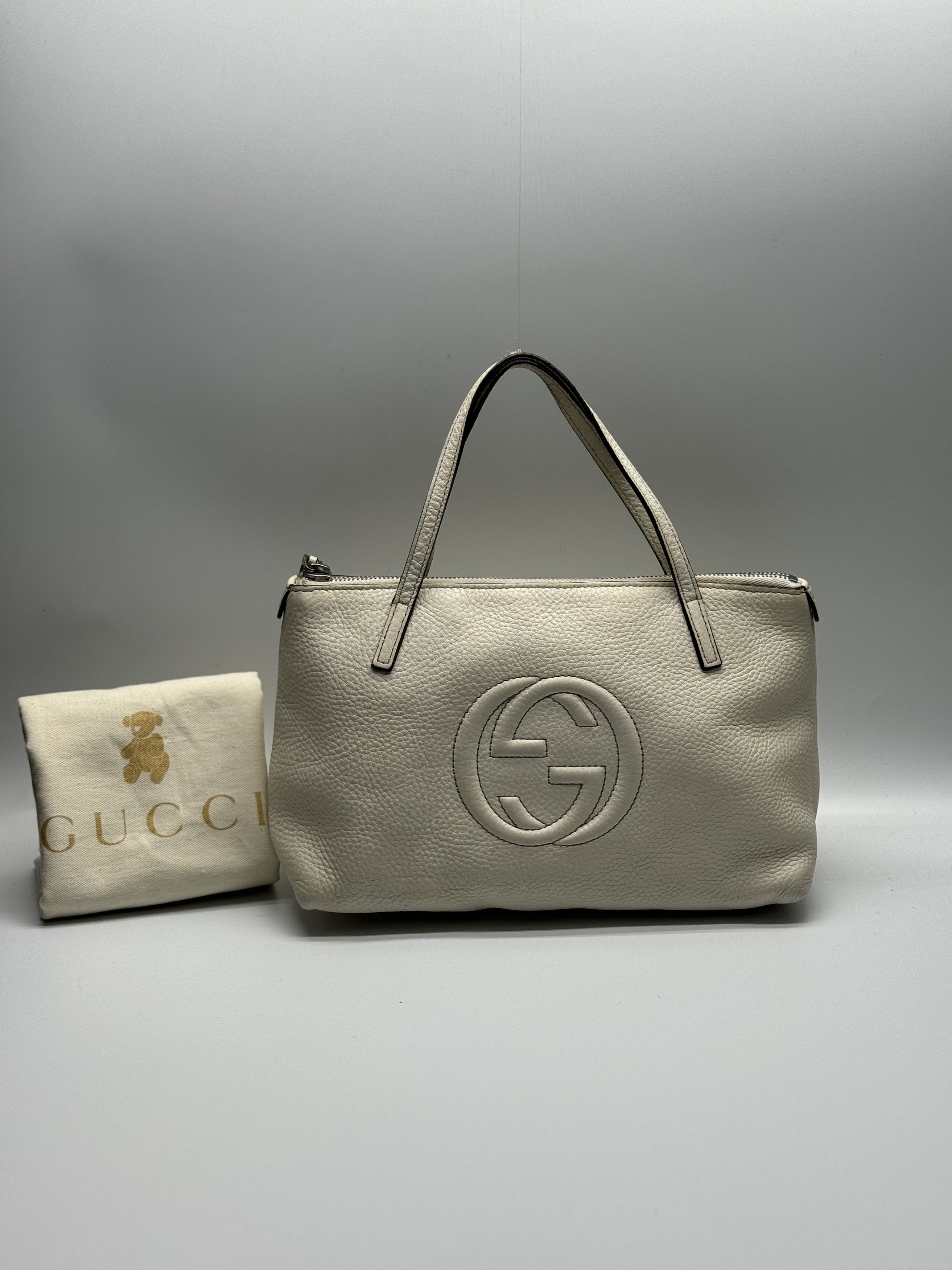 Gucci Gucci Soho Kid White Leather Small Tote Size ONE SIZE - 1 Thumbnail