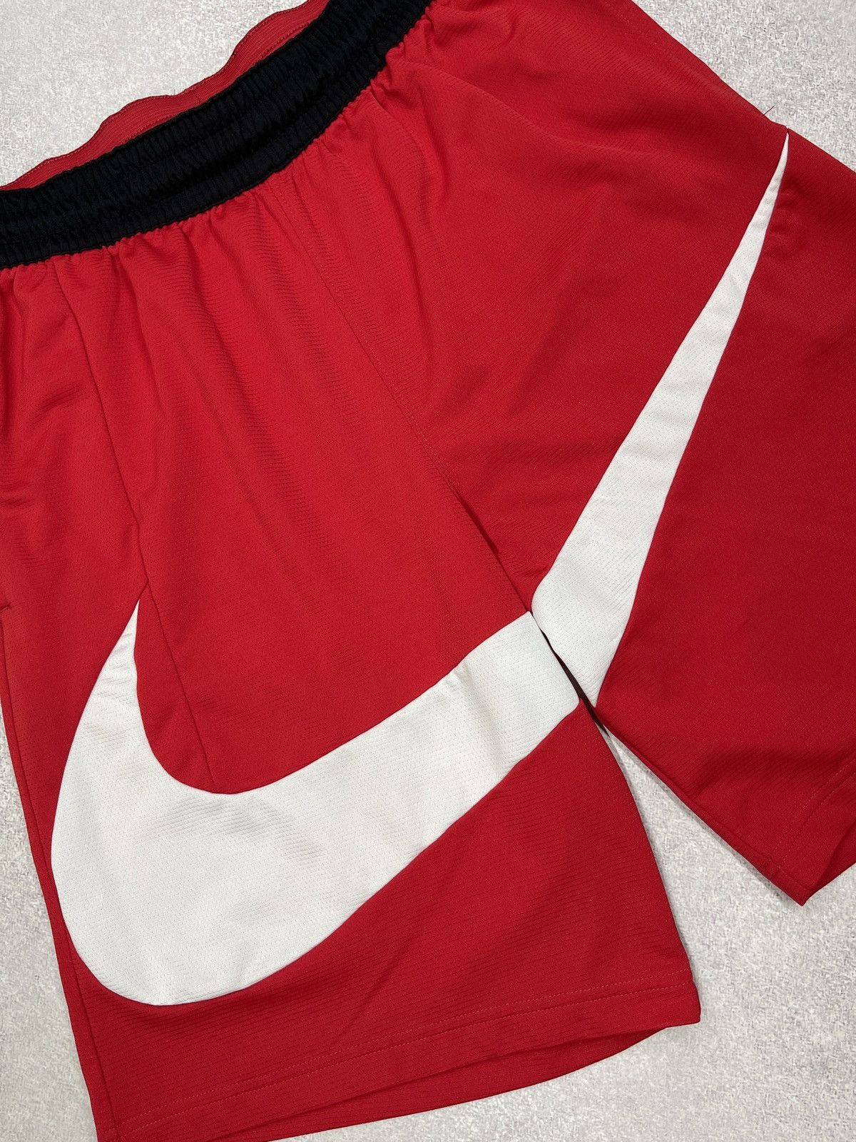 Nike Mens Nike Dri Fit Basketball Short Red Big Logo Swoosh Size US 32 / EU 48 - 4 Thumbnail