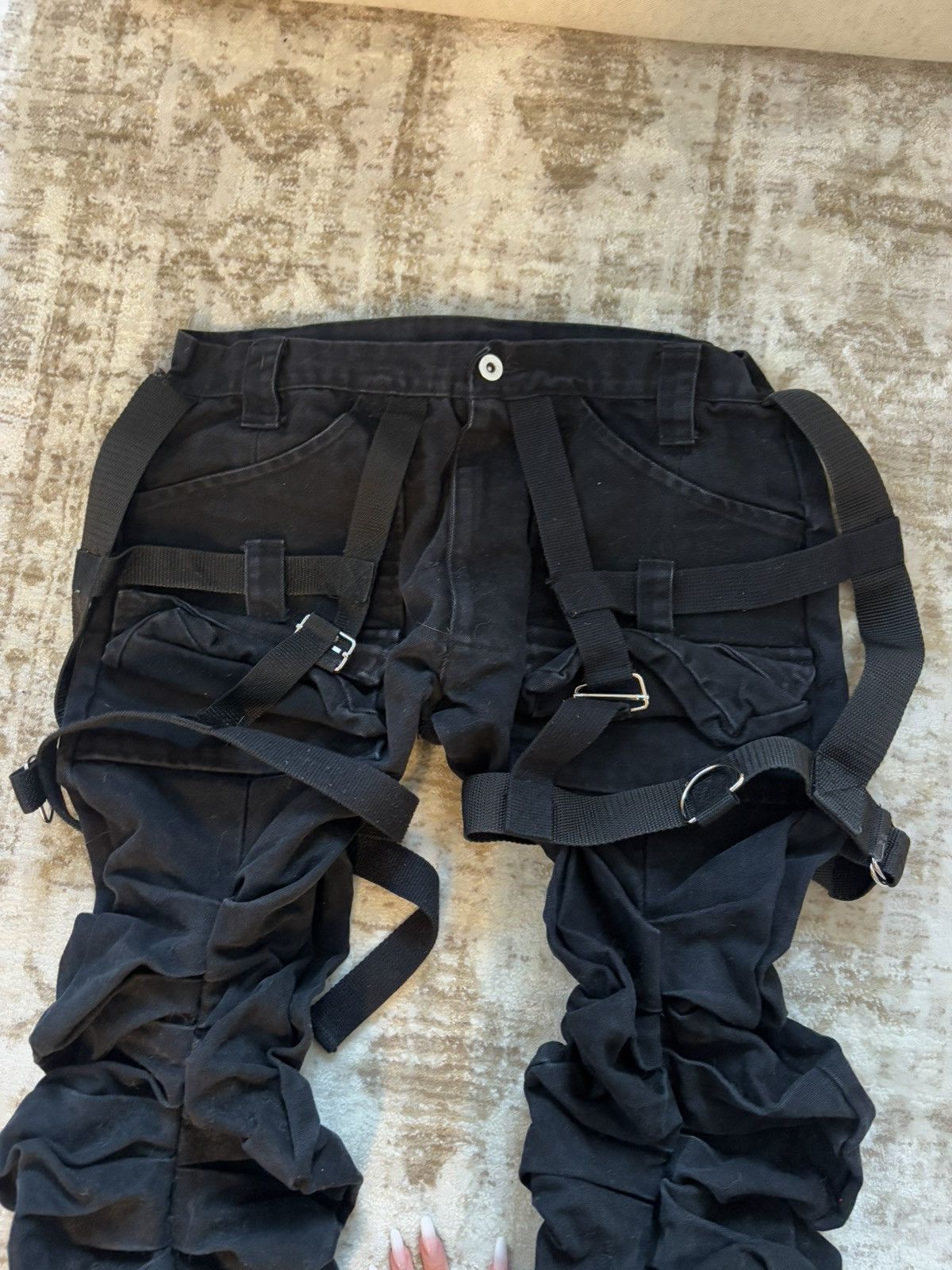 Other Kam Vercetti black stacked cargo pants Size US 30 / EU 46 - 5 Thumbnail