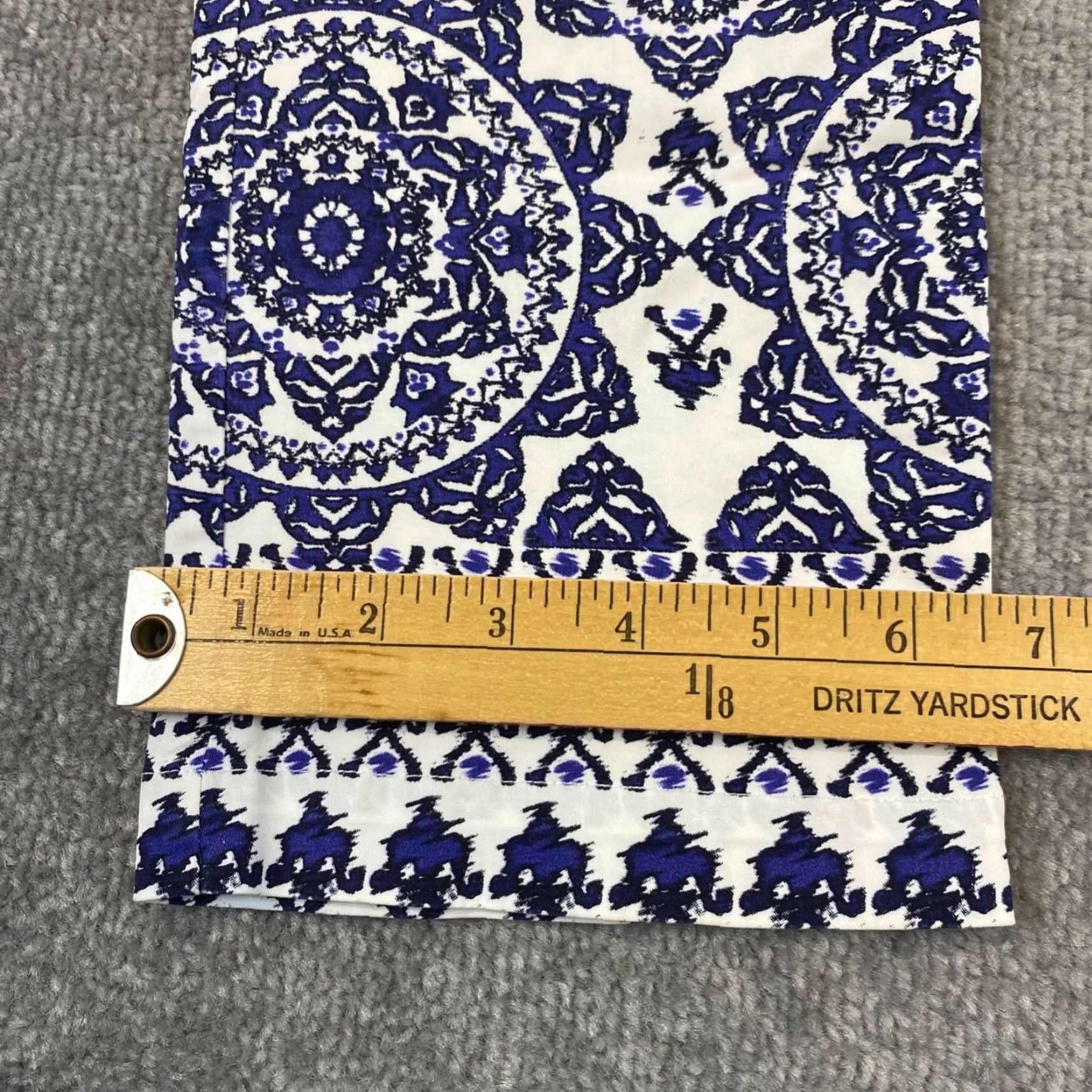Vintage TYLER BOE Pants Womens 4 Blue White Floral Print Capris Straight Fit Workwear Size 27" / US 4 / IT 40 - 5 Thumbnail