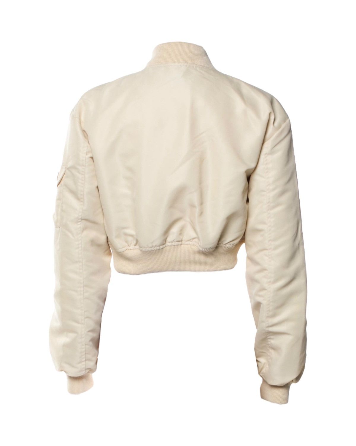 Coperni Coperni Cut-Out Cropped Twill Bomber Jacket in Cream Size XS / US 0-2 / IT 36-38 - 2 Thumbnail