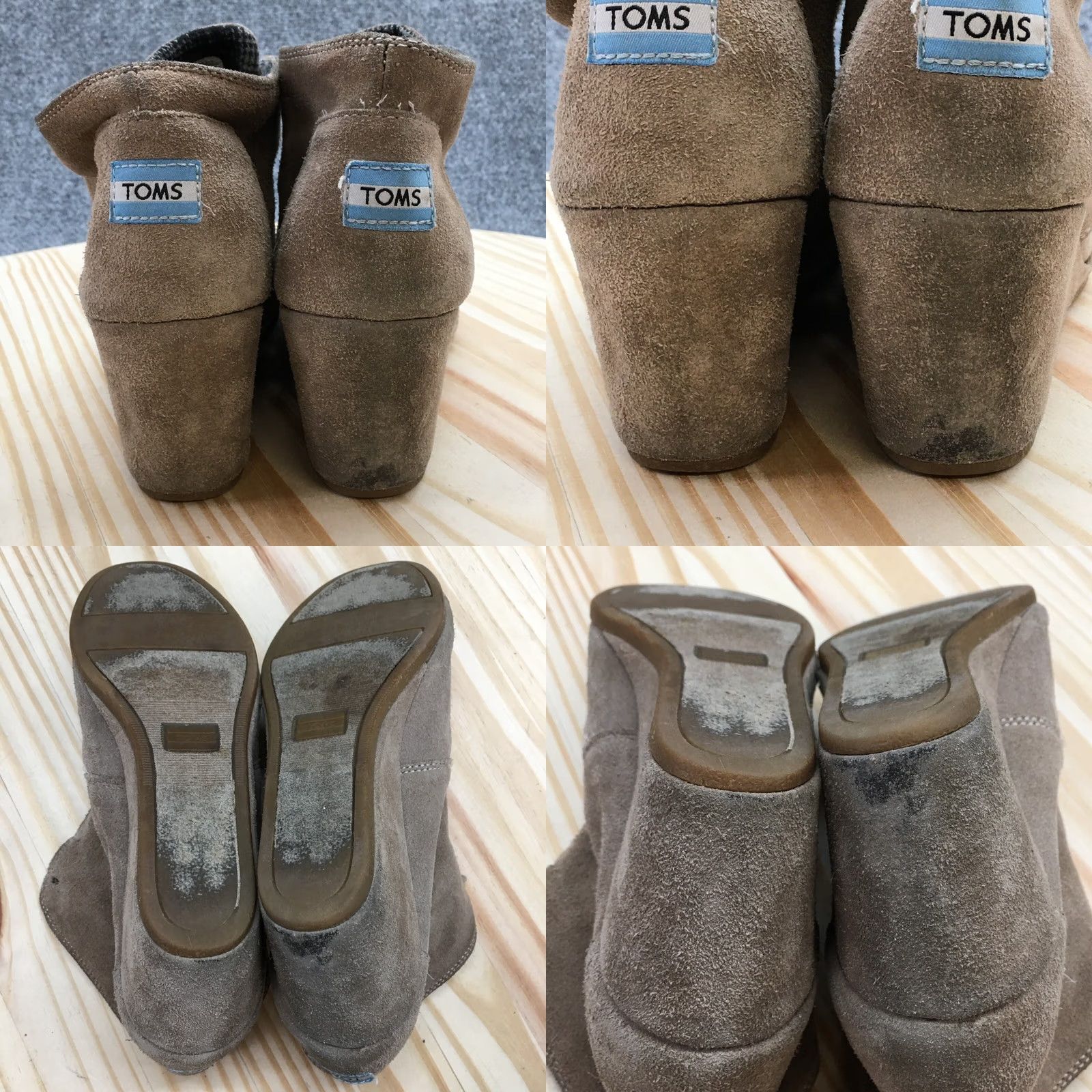 Toms TOMS Boots Womens 9.5 Desert Ankle Booties Brown Suede Lace Up Wedge Casual Shoes Size US 10 / IT 40 - 9 Thumbnail