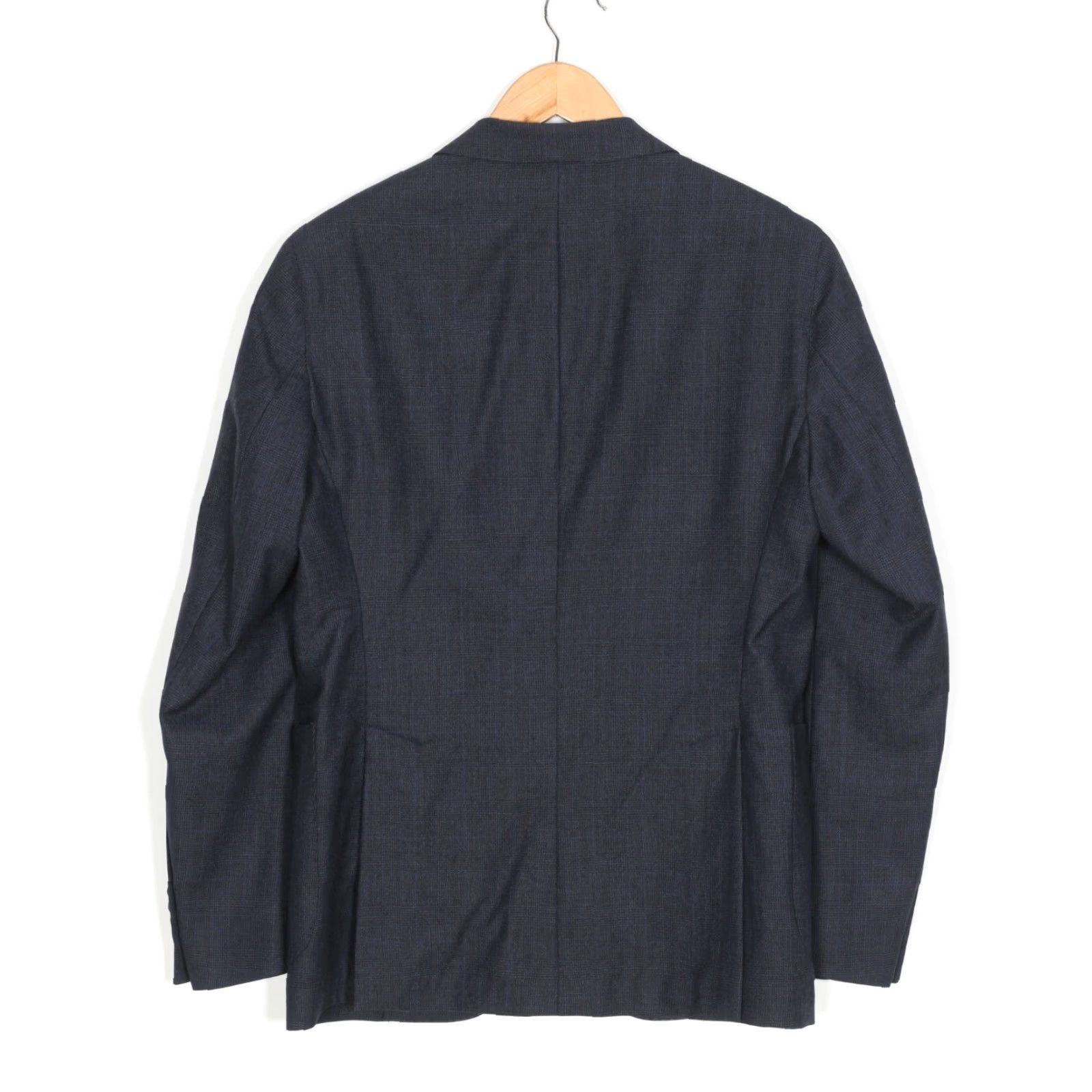 Vintage LUIGI BORRELLI Nisida Unlined Wool 2 Piece Suit Men Size 48 Made in ITALY Slim Plaid Blue Wool Silk Jacket Trousers 32W 32L Mens Size 48R - 3 Thumbnail
