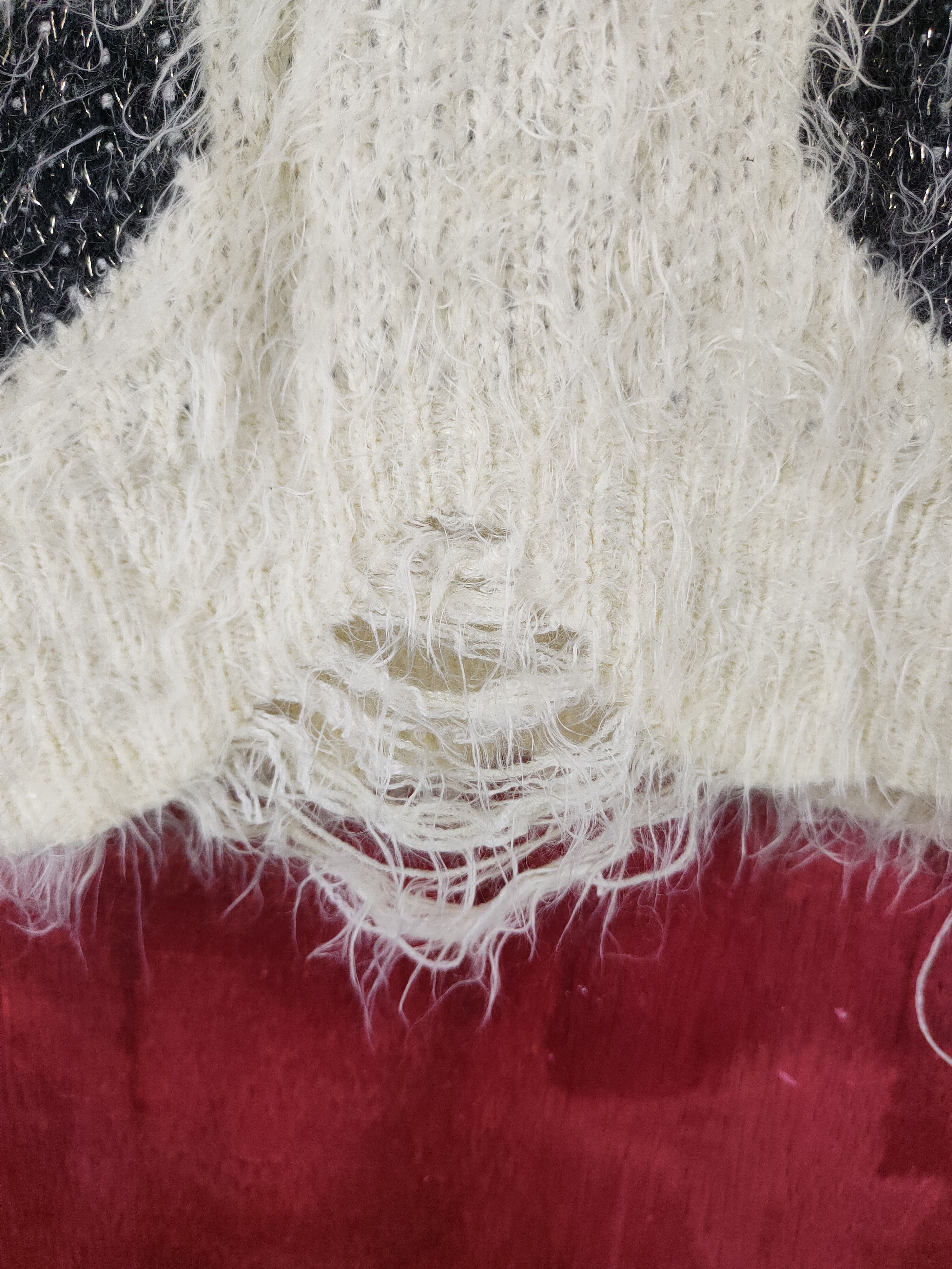 Homespun Knitwear × Japanese Brand × Vintage Pink Latte Yellow Shag Shaggy Fur Mohair Knitwear #S1992 Size XXS / US 00 / IT 34 - 5 Thumbnail