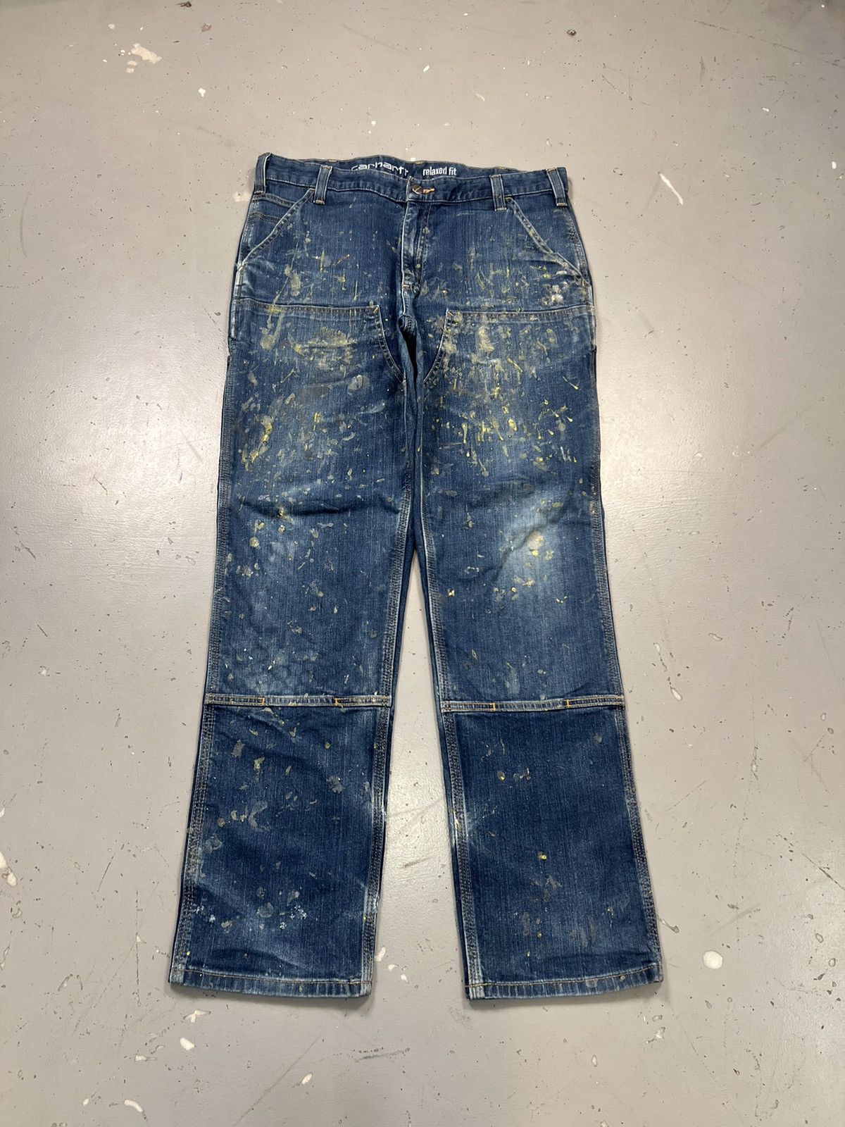 Carhartt Vintage Carhartt double knee paint splatter workwear denim Size US 38 / EU 54 - 1 Thumbnail