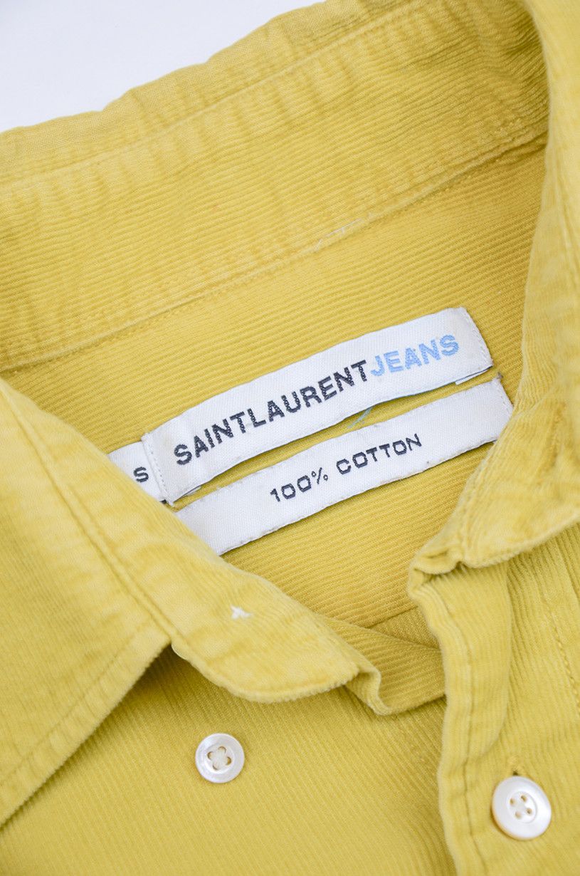 Yves Saint Laurent SAINT LAURENT JEANS Yellow Velvet Shirt Size S / US 4 / IT 40 - 6 Thumbnail