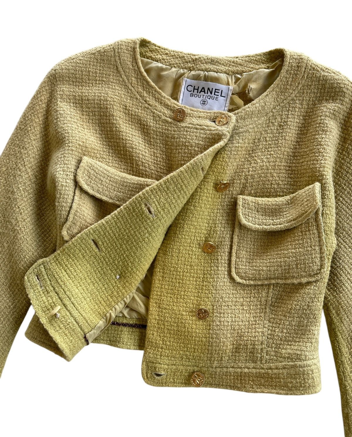 Chanel Vintage Chanel Tweed Cropped Jacket Size XS / US 0-2 / IT 36-38 - 3 Thumbnail