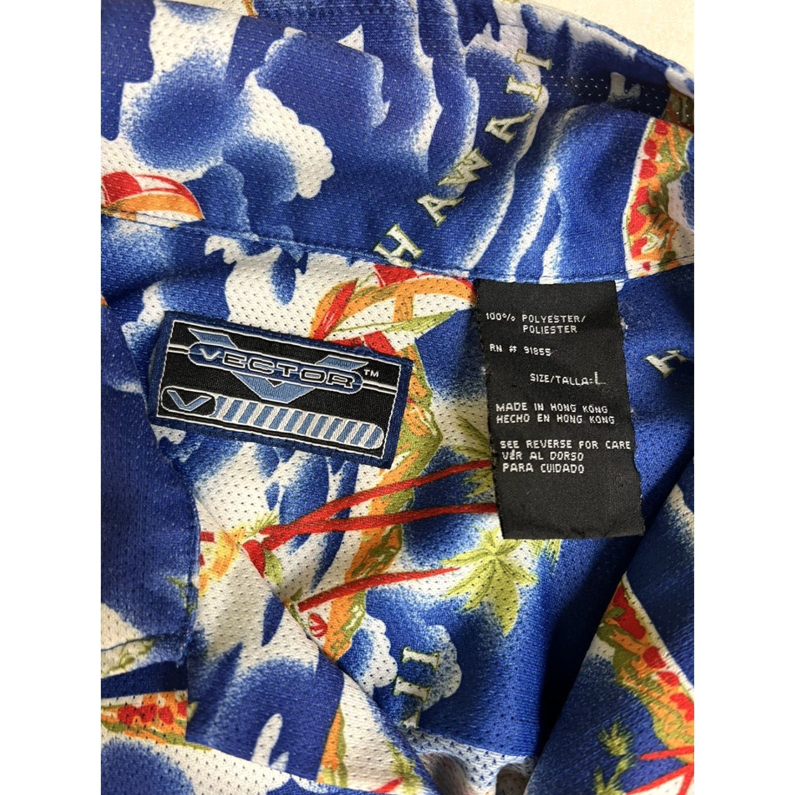 Vintage Vector Motorcycle Shirt Mens Large Button-Front Floral Short Sleeve Hawaiian Shirt Size US L / EU 52-54 / 3 - 7 Thumbnail