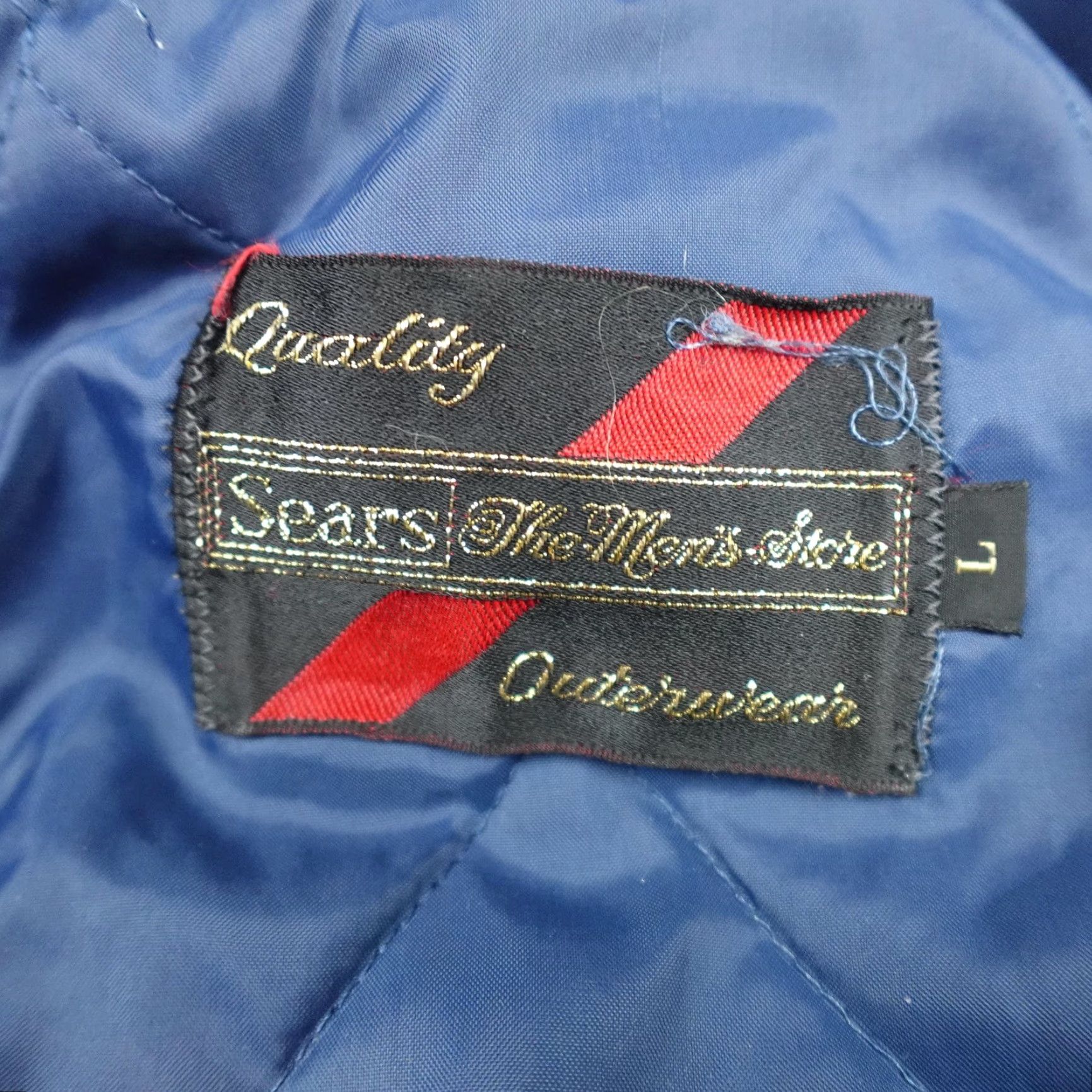 Sears VINTAGE Sears The Mens Store Jacket Mens Large Blue Quilted Puffer Full Zip Size US L / EU 52-54 / 3 - 6 Thumbnail