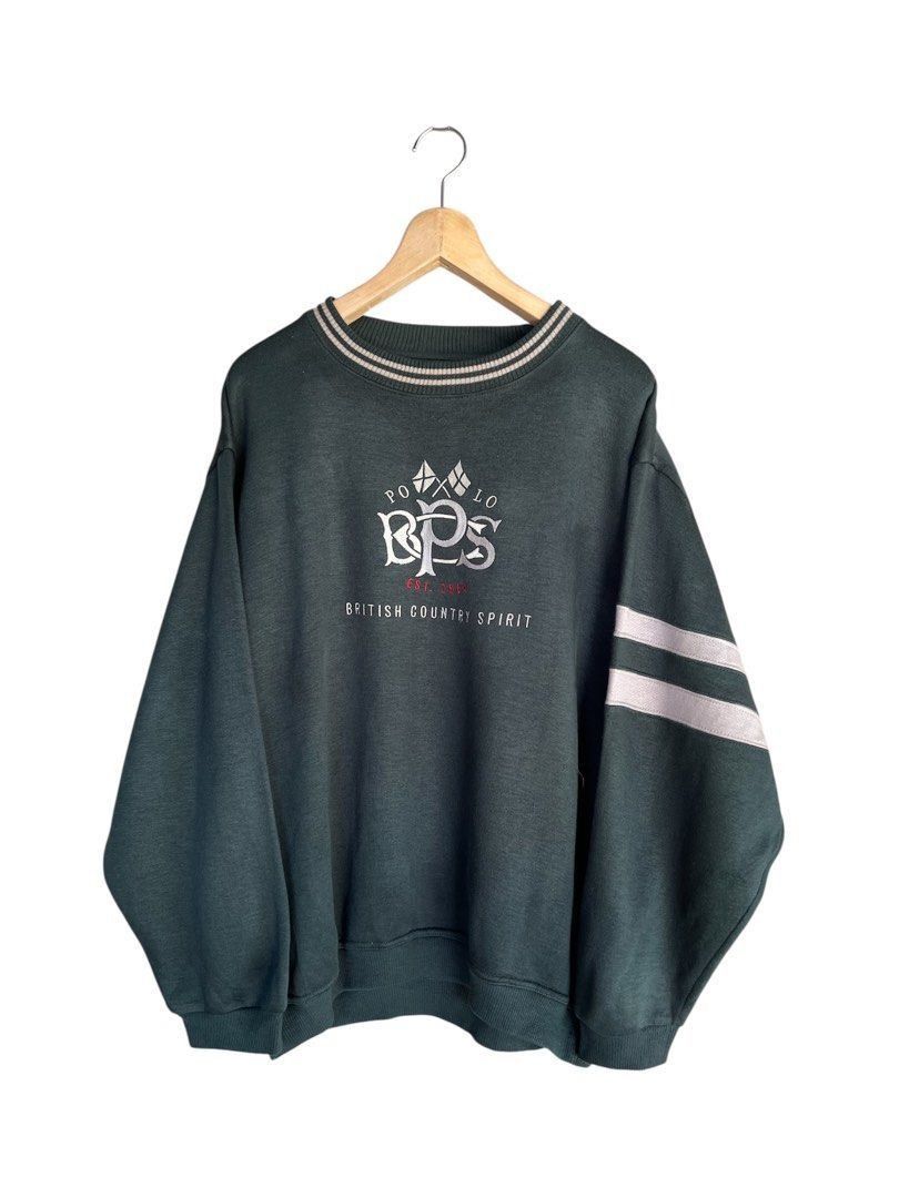 Vintage Vintage Polo British Country Spirit Spell Out Sweatshirt Size US L / EU 52-54 / 3 - 1 Thumbnail
