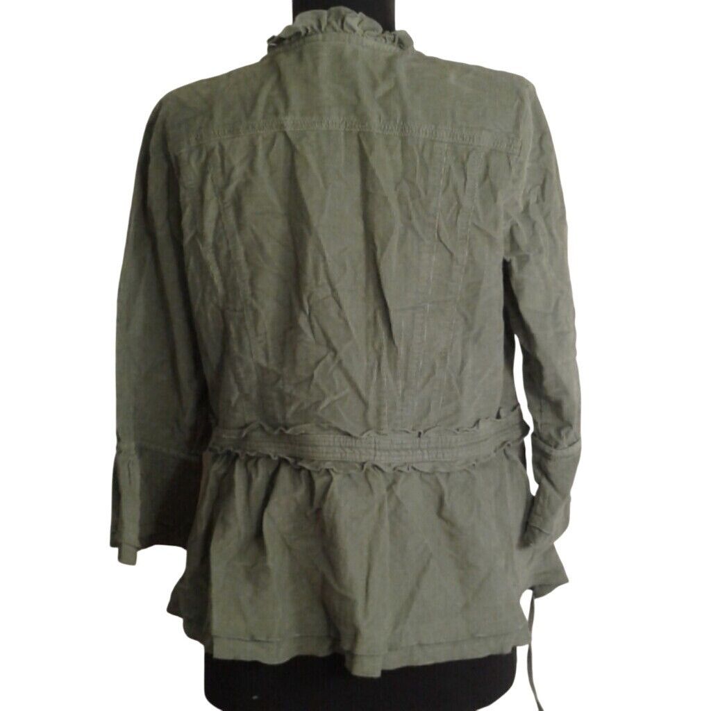 J. Jill J Jill XS Corduroy Jacket Green Ribbons Lace Romantic Flirty Size XS / US 0-2 / IT 36-38 - 6 Thumbnail