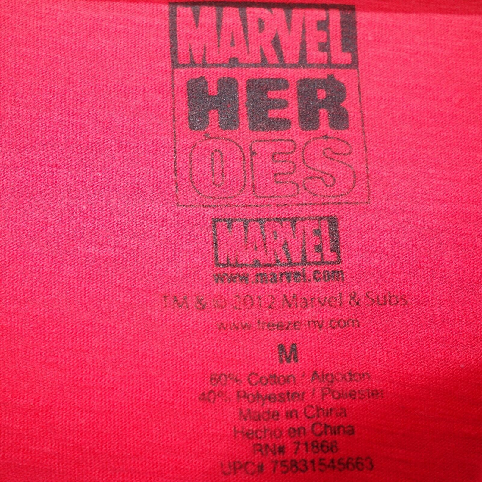 Marvel Comics Marvel Avengers Superhero Red Graphic T-Shirt Tee Jr Medium Size M / US 6-8 / IT 42-44 - 3 Thumbnail