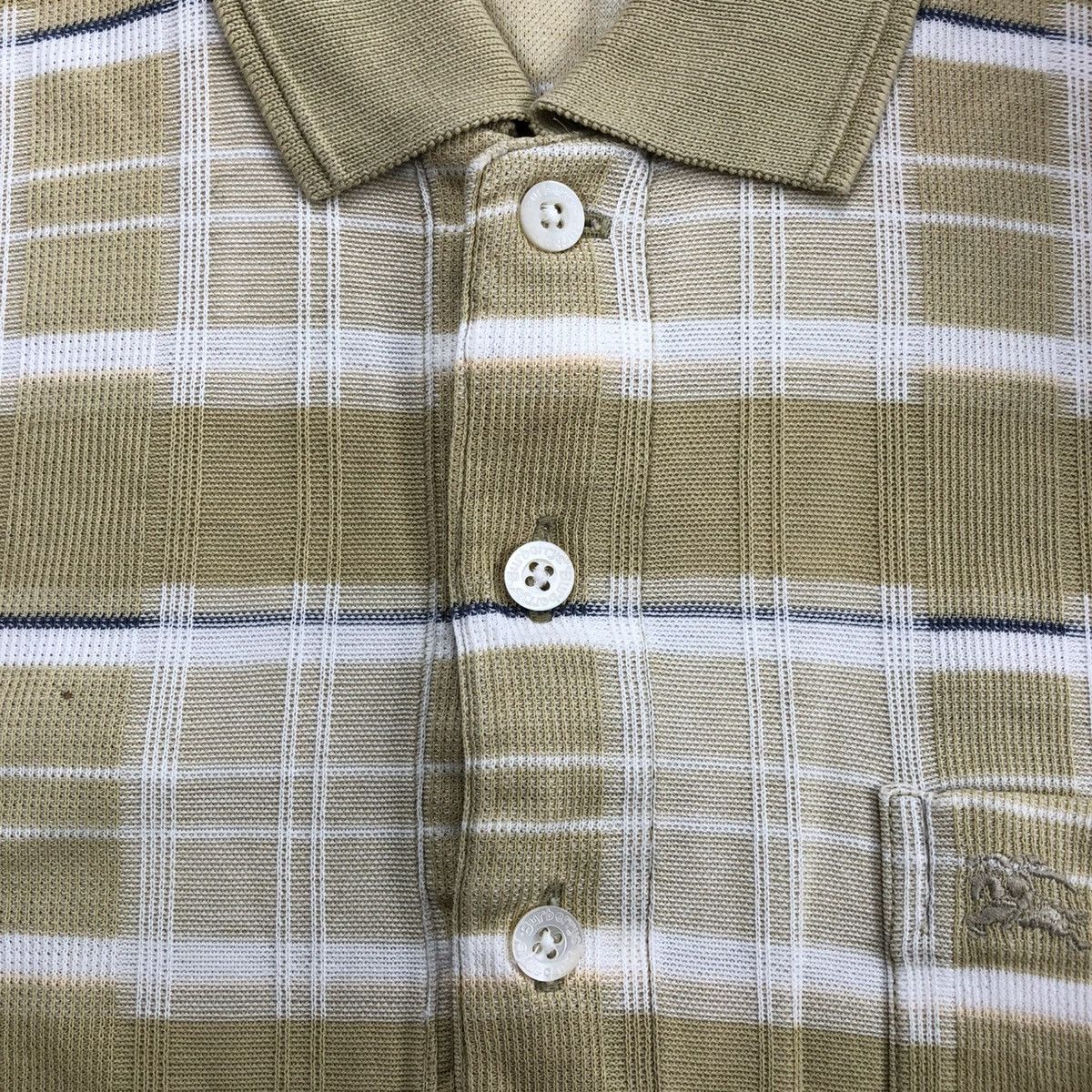 Burberry 1990s Vintage Burberrys Nova Check Pocket Polo Shirt Luxury Size US L / EU 52-54 / 3 - 6 Thumbnail