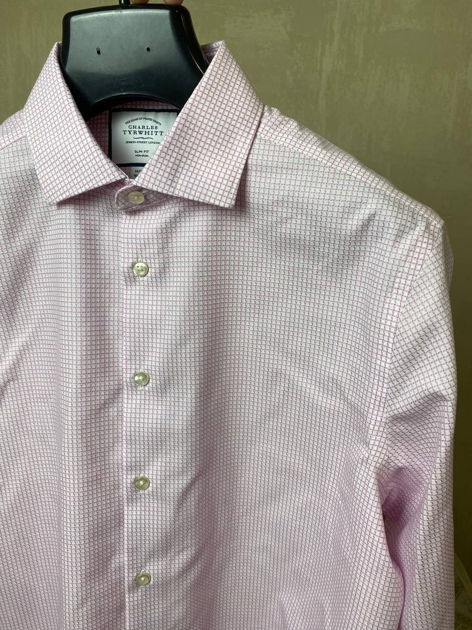Charles Tyrwhitt 🔥 Charles Tyrwhitt Check Pink Button Up Long Sleeve Shirt Size US XL / EU 56 / 4 - 6 Thumbnail