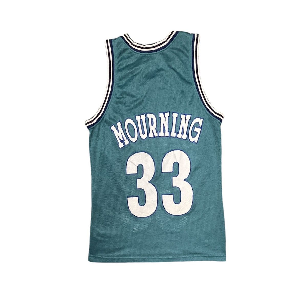 Men's Champion store Charlotte Hornets Alonzo Mourning NBA Basketball jersey 48 XL