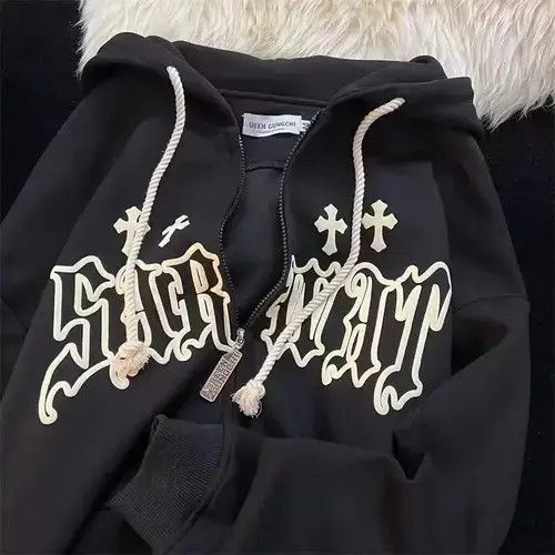 Japanese Brand × Vintage #16 Goth Embroidery Y2K Hoodie Size US L / EU 52-54 / 3 - 2 Thumbnail
