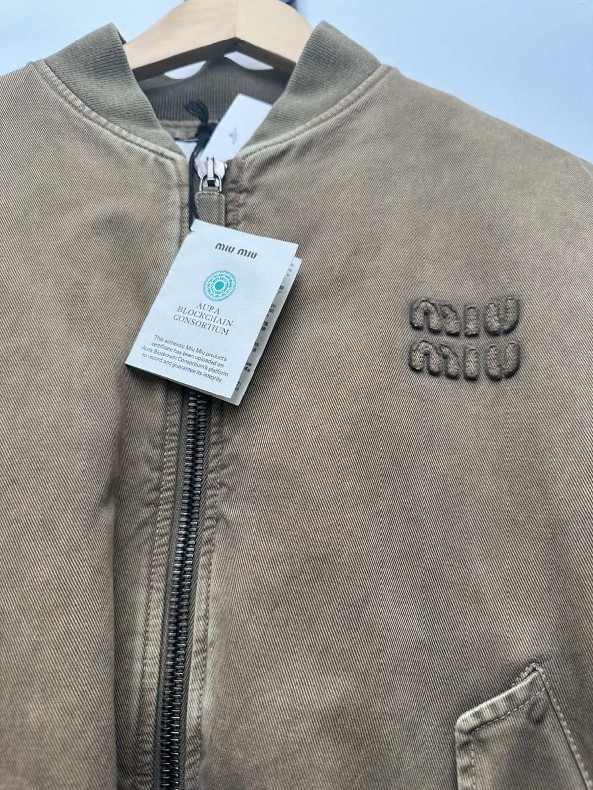 Miu Miu Miu Miu Olive Bomber Jacket Size US L / EU 52-54 / 3 - 3 Thumbnail