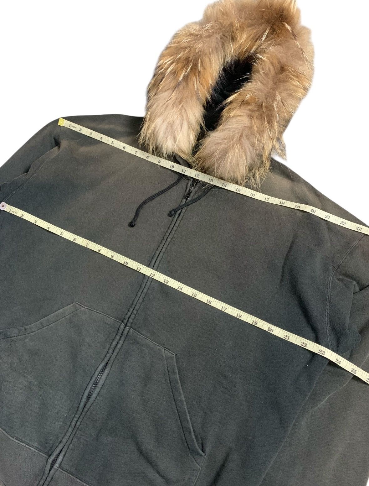 20471120 SUNFADED COMME CA DU MODE DISTRESSED FUR ZIP HOODIE Size US L / EU 52-54 / 3 - 8 Thumbnail