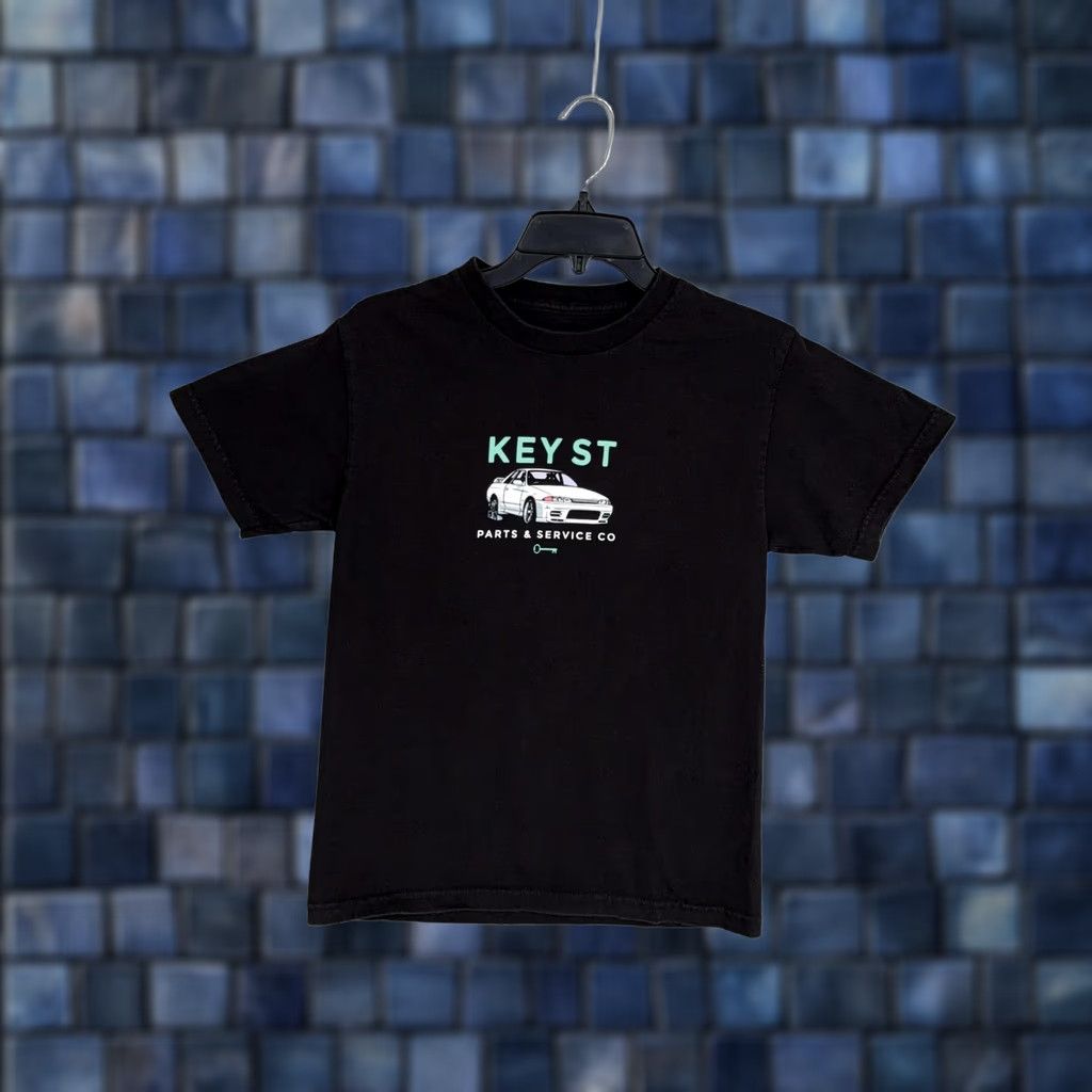 Vintage Key Street Shirt Womens Small Black Parts & Service Car Graphic Tee Tagless Size S / US 4 / IT 40 - 1 Thumbnail