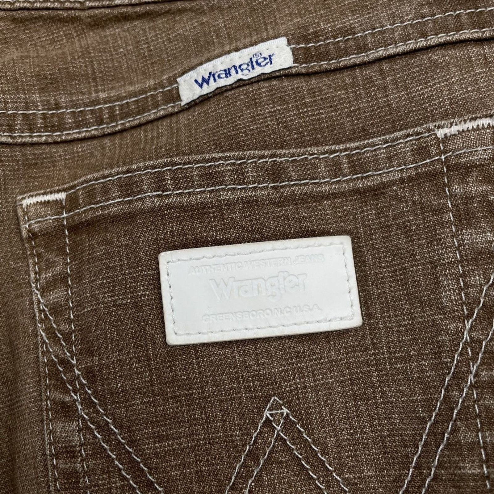 Japanese Brand × Wrangler 🇯🇵VTG WRANGLER Flared Tan Denim Size US 29 - 4 Thumbnail