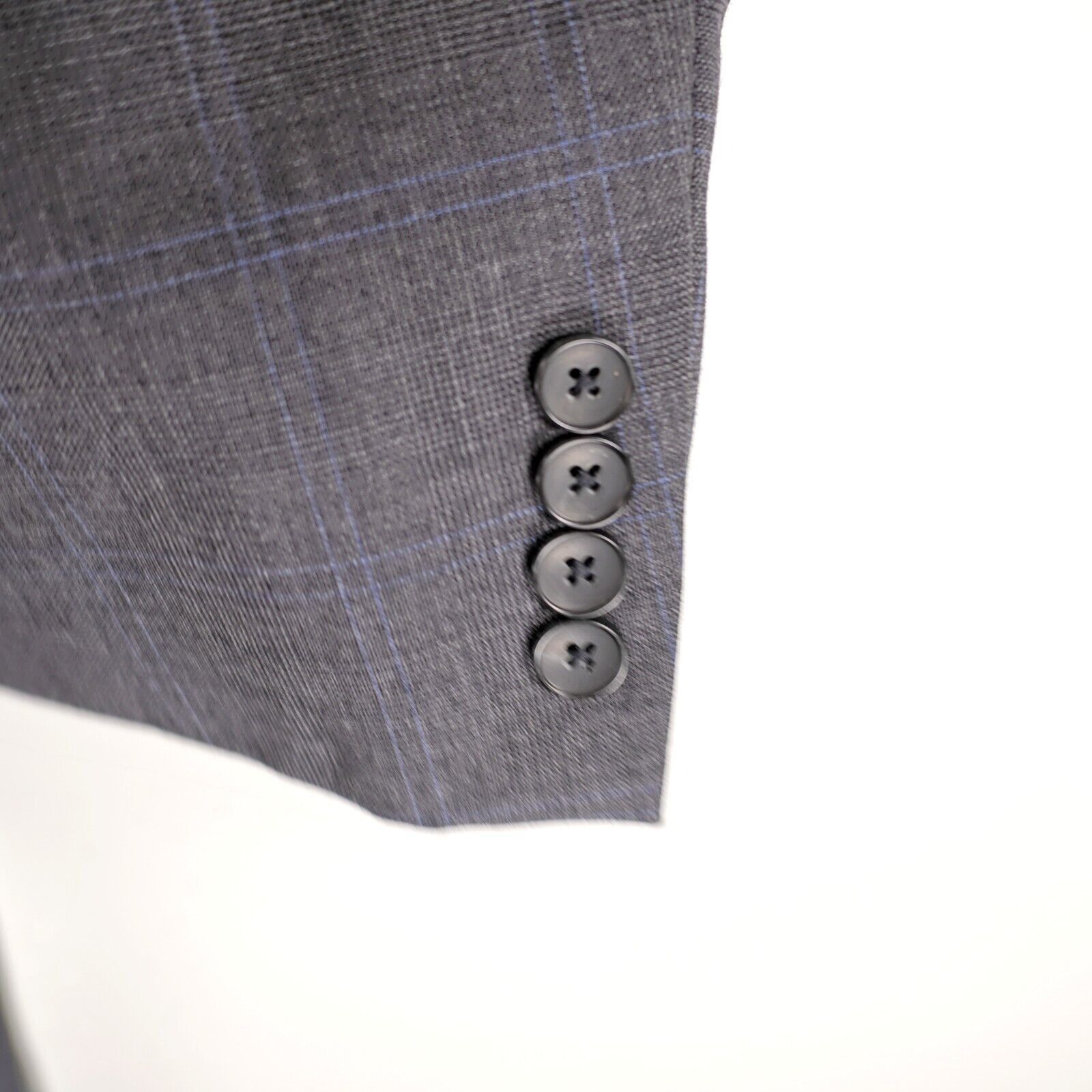 Nautica DAMAGED Nautica Wool Gray Glen Plaid W/ Blue Windowpane 2 Bu Size 42R - 4 Thumbnail