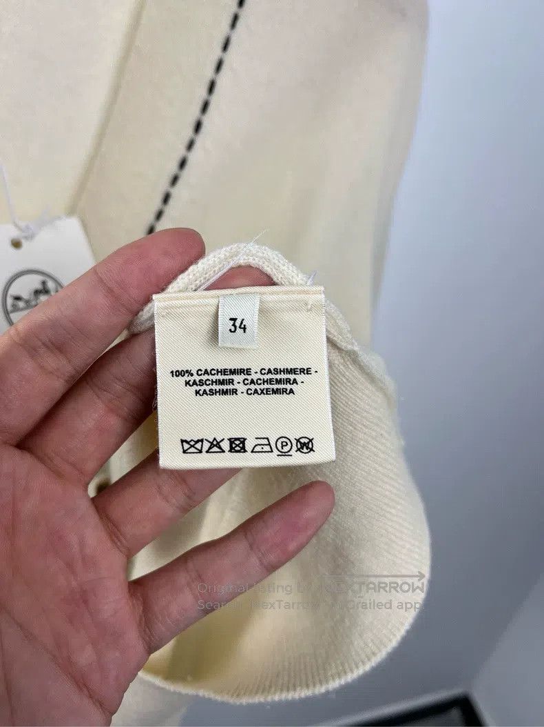 Hermes Hermes Beige V-neck Knit Cardigan Size XXS / US 00 / IT 34 - 4 Thumbnail