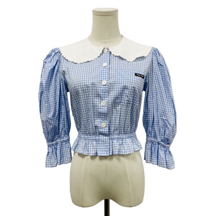 Miu Miu Miu Miu Gingham Collar Blouse Size 38 Size XS / US 0-2 / IT 36-38 - 1 Thumbnail