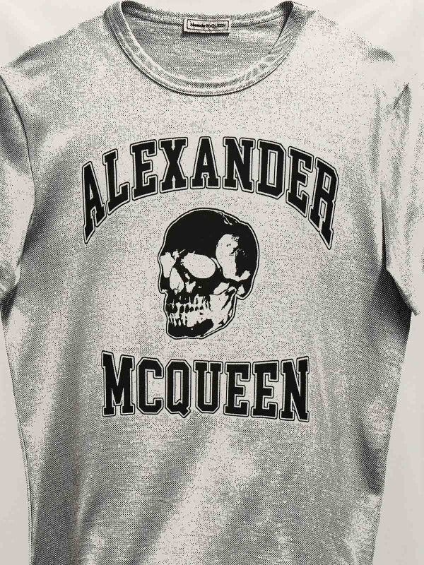 Alexander McQueen o1srvl11e0226 Trompe-L'œil Varsity T-Shirt In White Size US XL / EU 56 / 4 - 4 Thumbnail