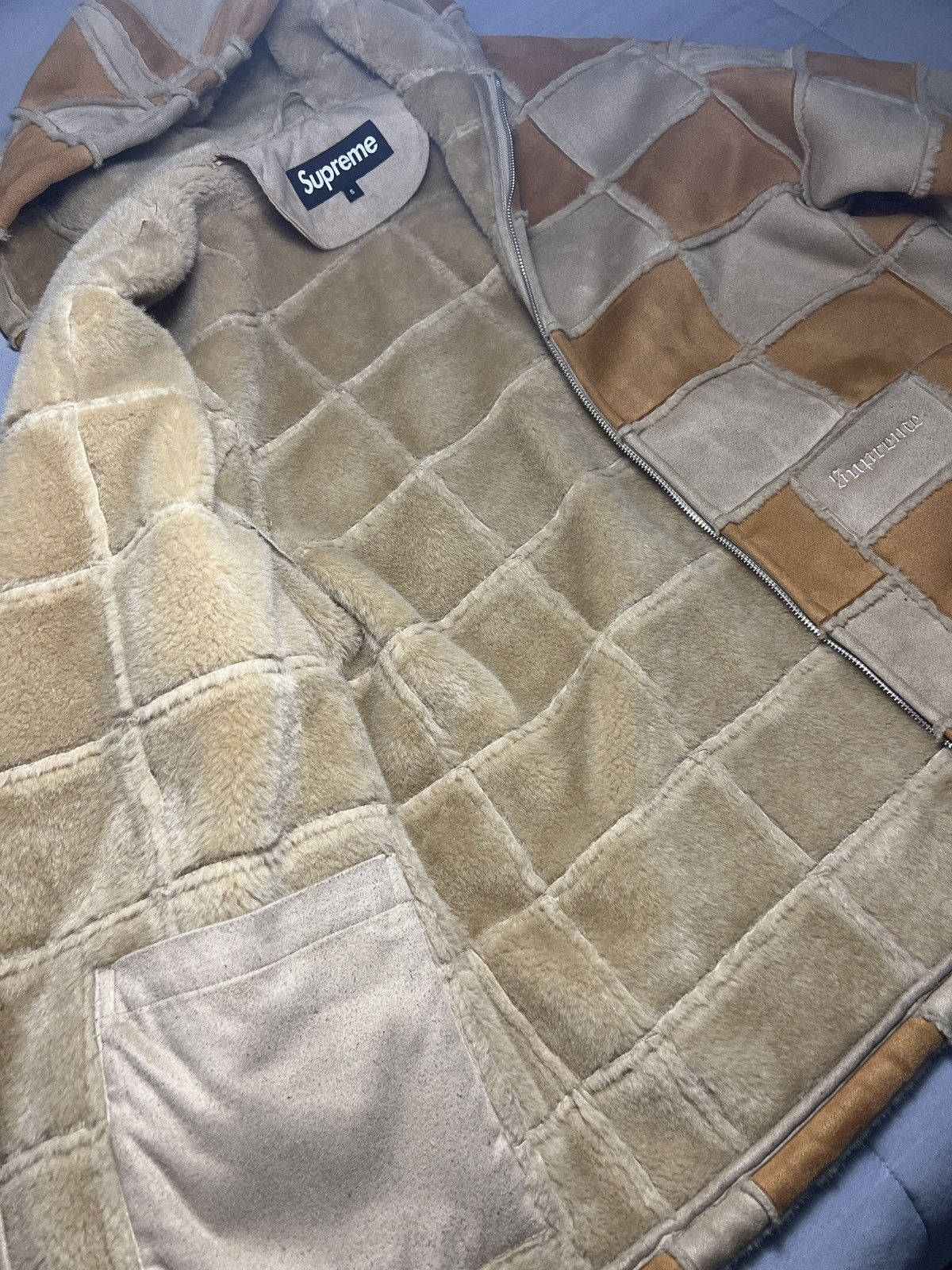 Supreme Supreme Faux Suede Patchwork Hooded Jacket Size US S / EU 44-46 / 1 - 3 Thumbnail