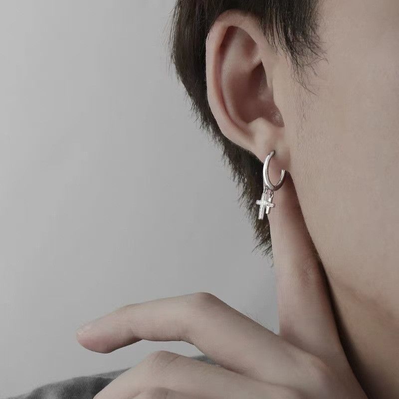 Jewelry Cross New Trend Earrings One Pairs Chrome Jewelry Size ONE SIZE - 4 Thumbnail