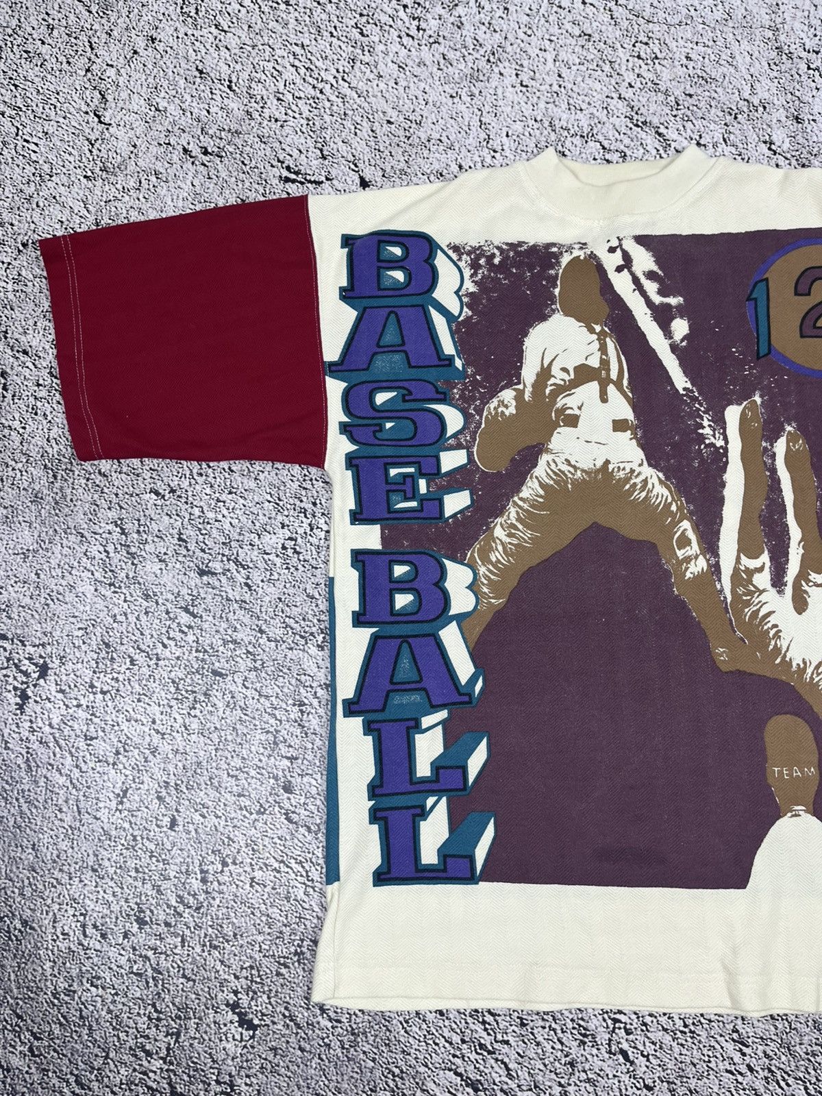 Vintage Vintage 80s Baseball All Over printed t shirt rare Size US L / EU 52-54 / 3 - 3 Thumbnail