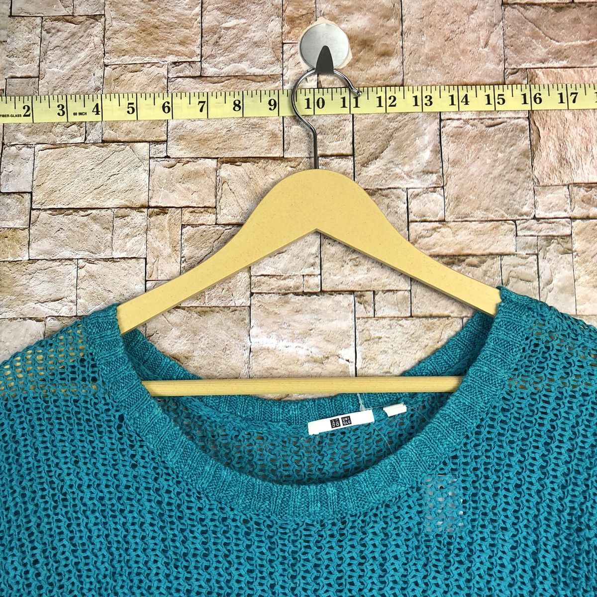 Uniqlo Blue crochet mesh net sleeveless Knitwear #A789