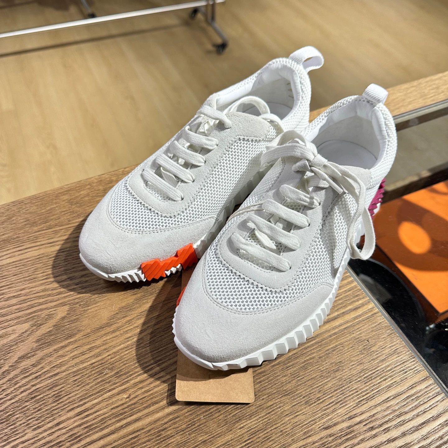 Hermes HERMES Jan1034 Bouncing Mesh Sport Casual Sneakers EUR 38 Size US 7 / IT 37 - 1 Thumbnail