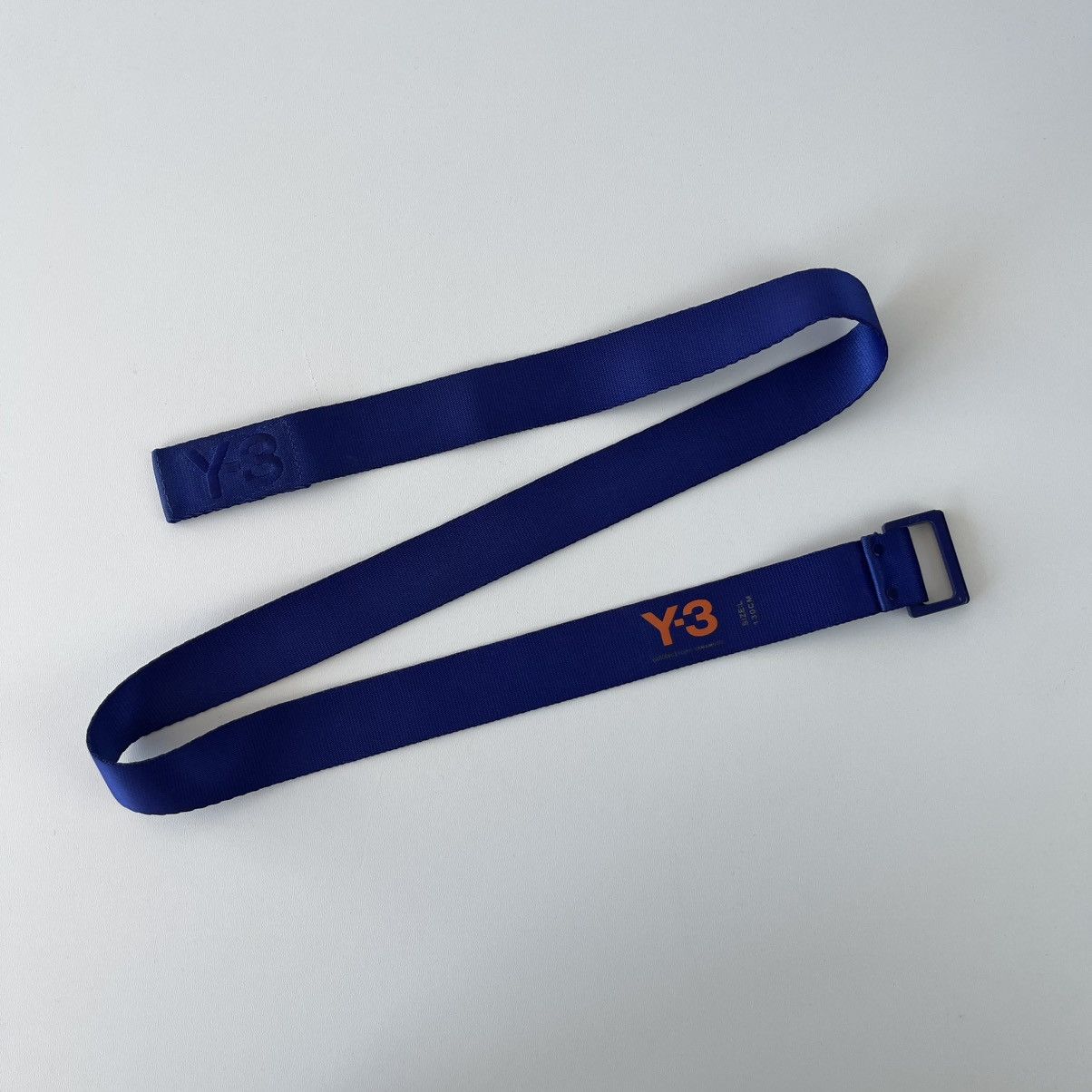 Y-3 Adidas Yohji Yamamoto Y-3 Logo Classic D-Ring Belt Blue Size 34 - 1 Thumbnail