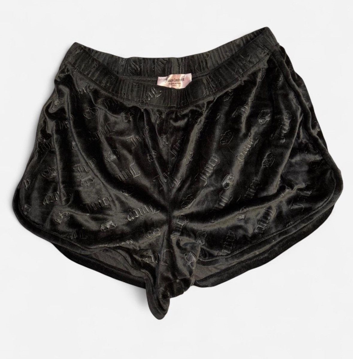 Juicy Couture Black Velour Juicy Mini Shorts Size 28" / US 6 / IT 42 - 1 Thumbnail