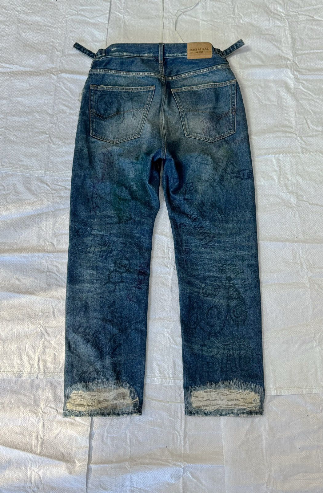 Balenciaga Balenciaga Skribble Denim (Repaired Heel Bite) Size US 30 / EU 46 - 1 Thumbnail