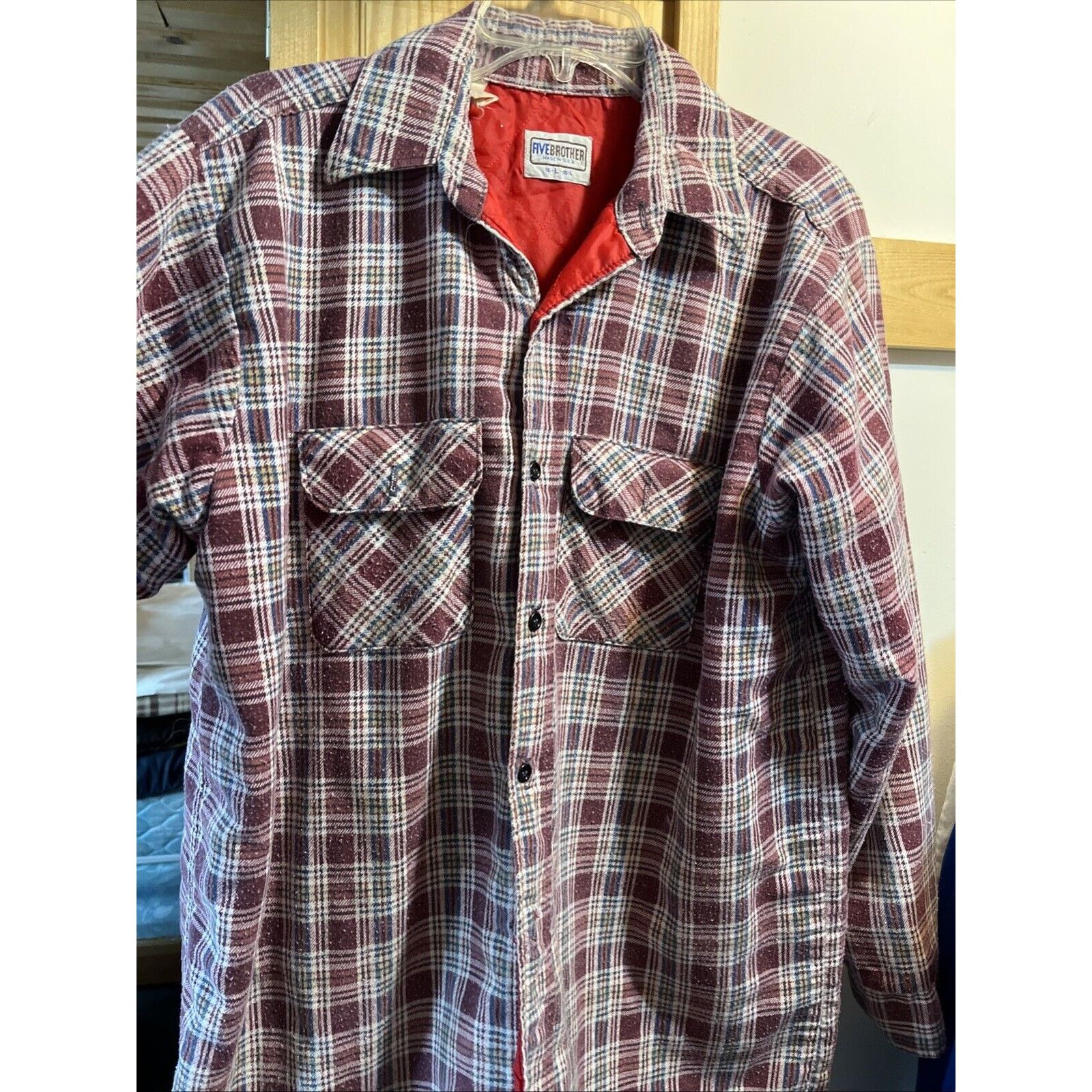 FiveBrother VTG Five Brother Flannel Shirt Men Large 16 Cotton Polyester Size US XL / EU 56 / 4 - 9 Thumbnail