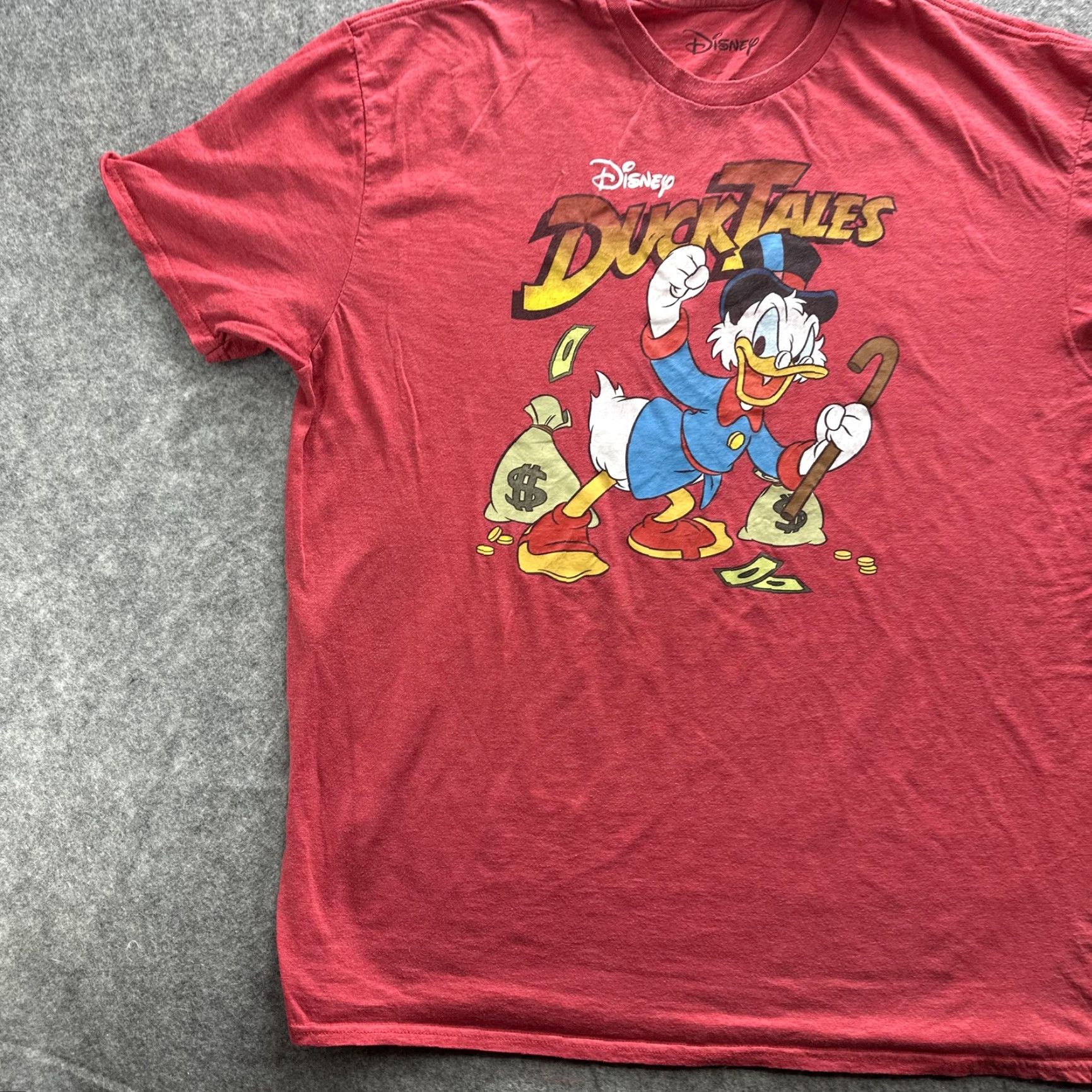 Disney Disney Shirt Mens 2XL Red DuckTales Scrooge McDuck Graphic Tee Cartoon Money Size US XXL / EU 58 / 5 - 3 Thumbnail