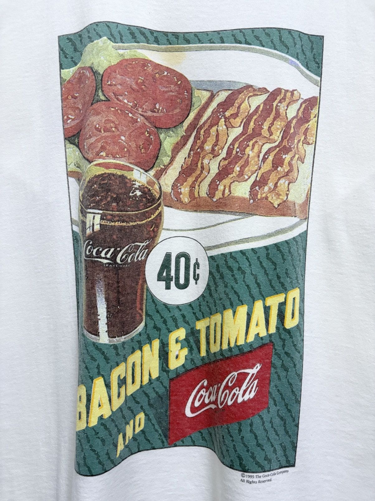 Vintage Vintage 90's Coca Cola - Sandwich Bacon Tomato Promo T-Shirt Size US M / EU 48-50 / 2 - 4 Thumbnail